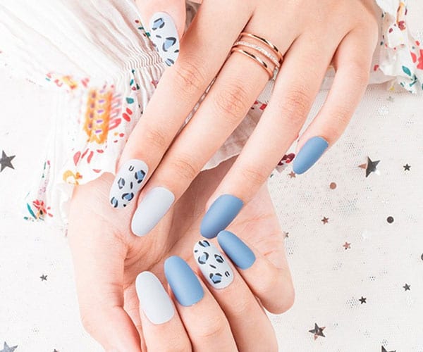 Mẫu nail da beo Màu Nổi