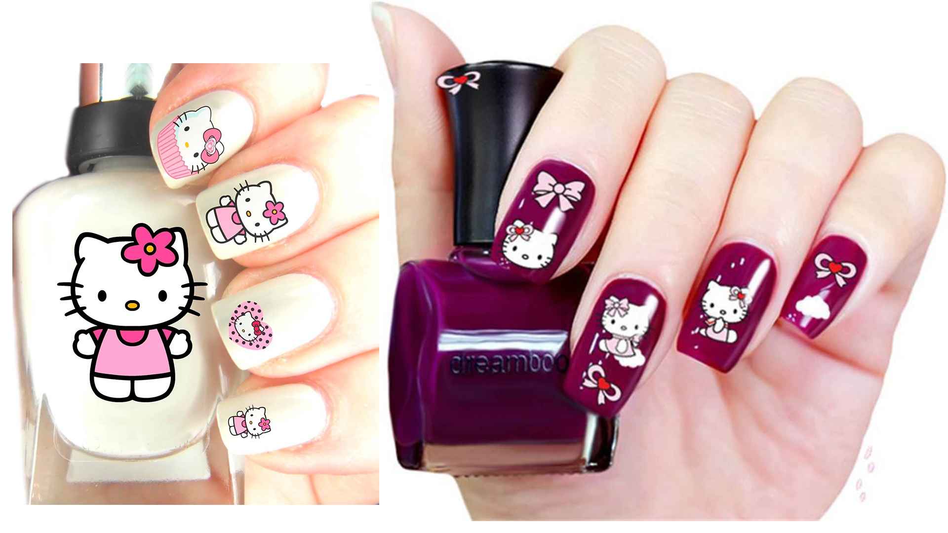 Nail Hello Kitty don gian ma de thuong