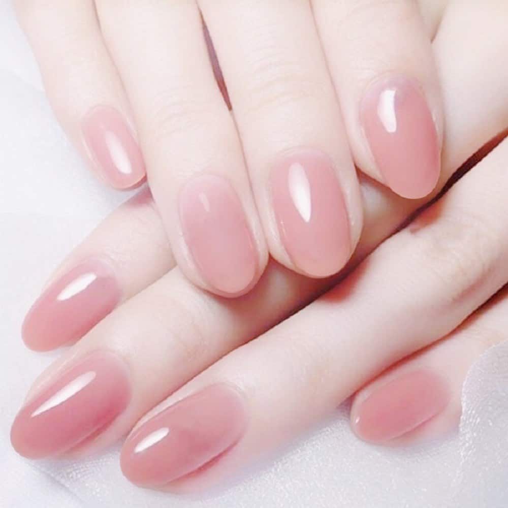 nail màu hồng đào