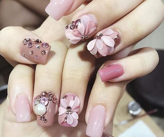 mẫu nail đắp bột