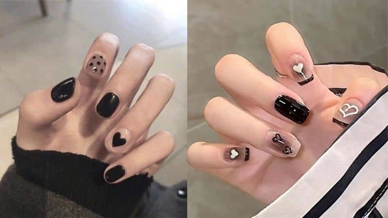 Mẫu nail màu đen lên ngôi