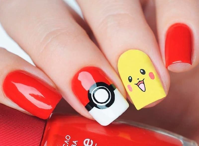 Mau hoat hinh ve nail pokemon