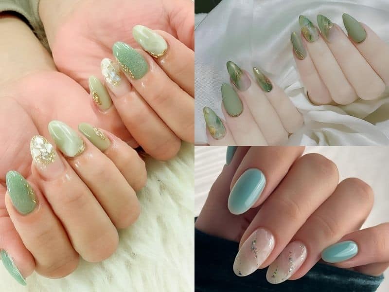 Nail mau xanh ngoc 1