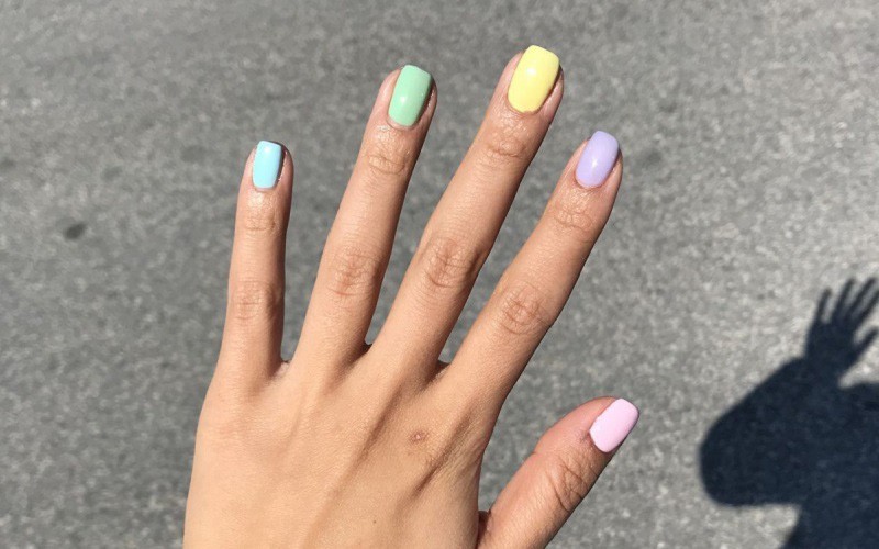 Nail nhiều màu pastel