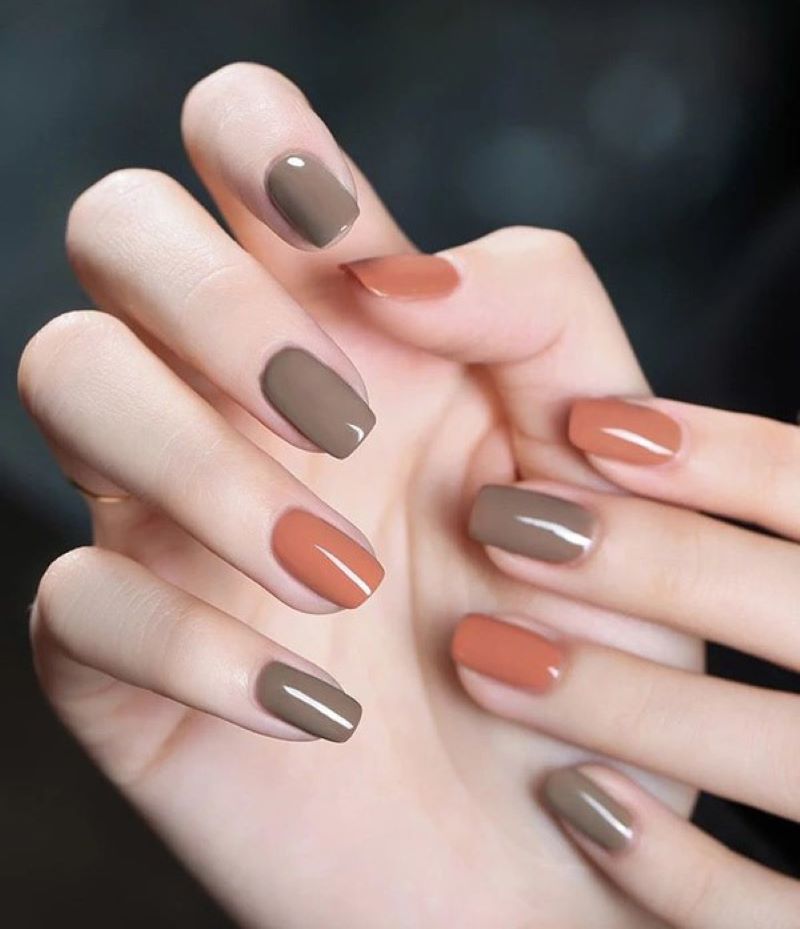 Mẫu nail trơn nhiều màu, đơn giản nhưng vẫn rất quyến rũ