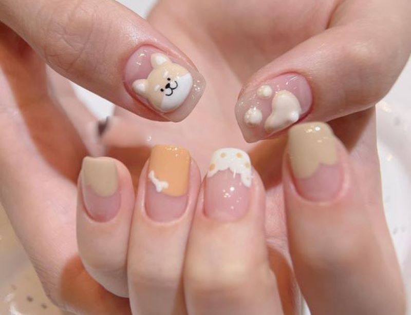 Nail shiba hoạ tiết nổi 3d bắt mắt 