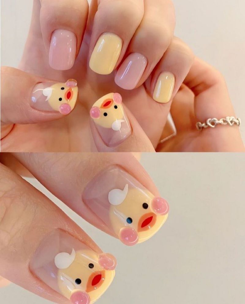 Đáng yêu với mẫu nail con vịt vàng 