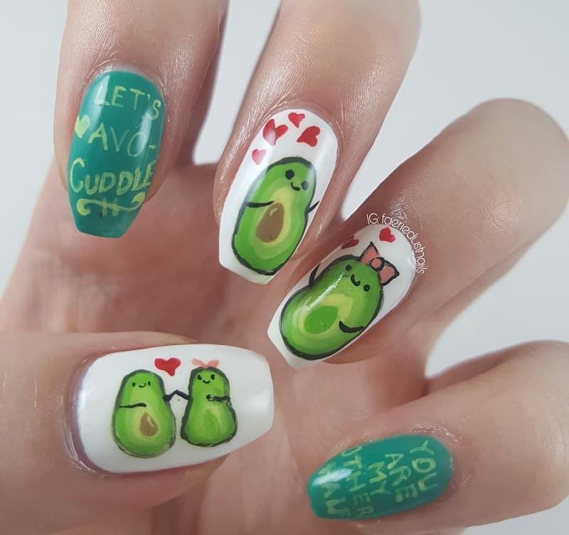 mẫu nail quỉa bơ couple siêu ngọt ngào