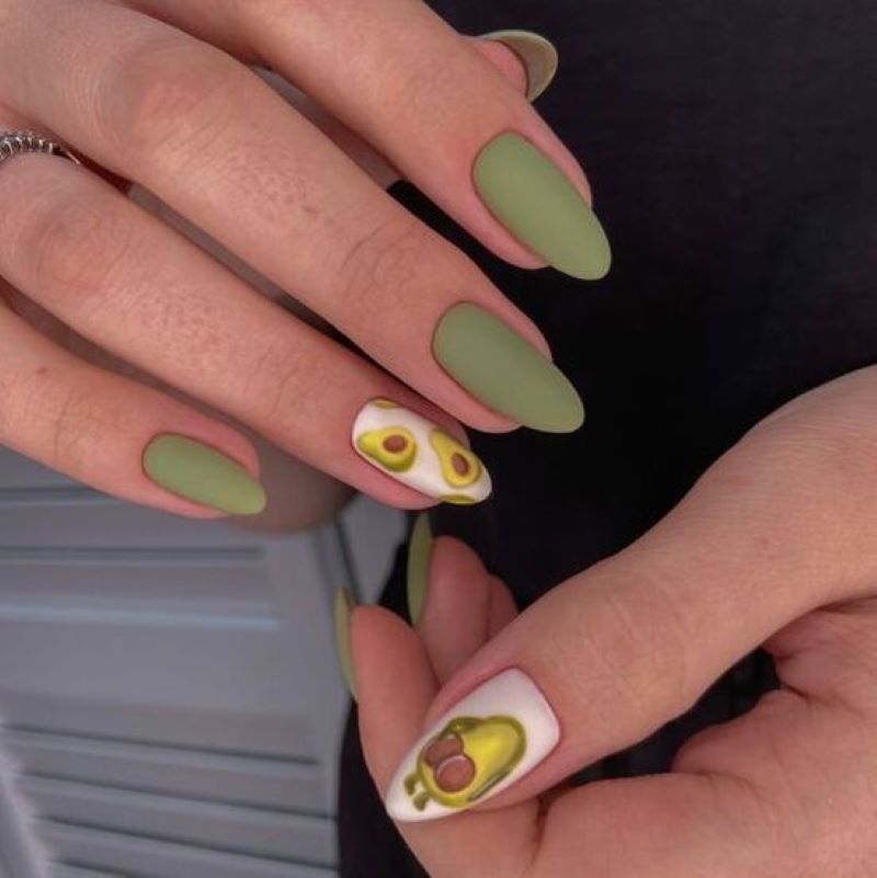 Mẫu nail bơ màu matte độc đáo