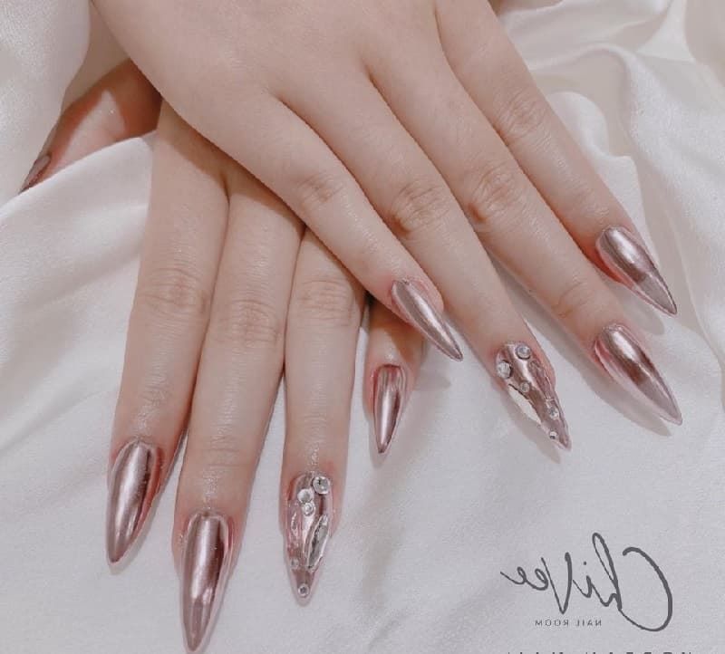 nail trang guong hong