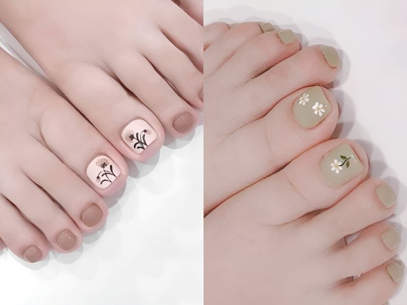 Mẫu nail Tết chân