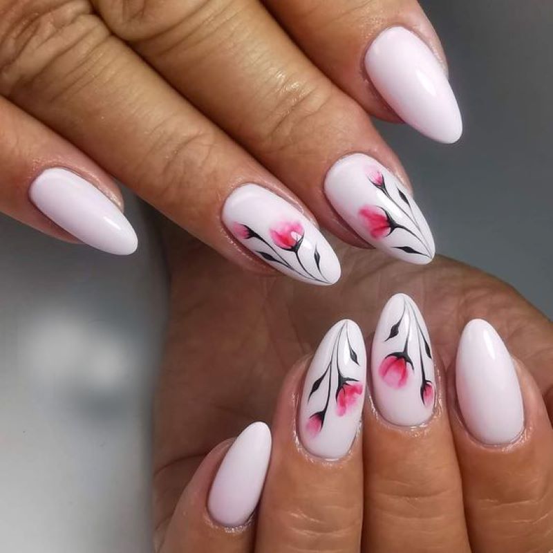 Mẫu nail hoa tulip