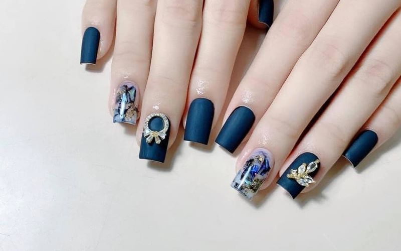 mẫu nail nhám đẹp