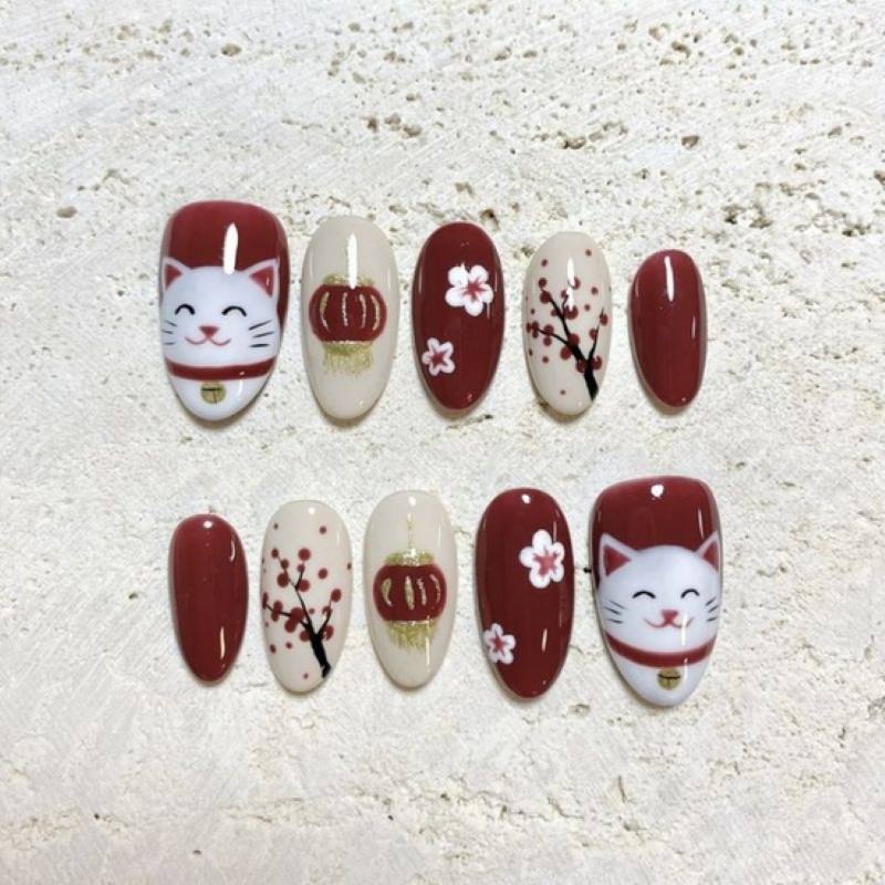 Nail Tết con mèo