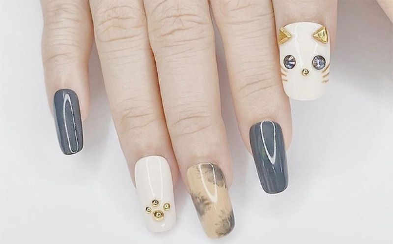 Nail Tết con mèo