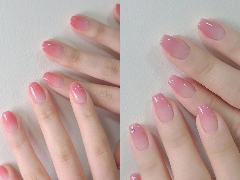 Nail hồng pastel