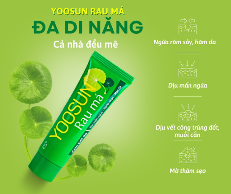 Công dụng của Yoosun rau má trị mụn 