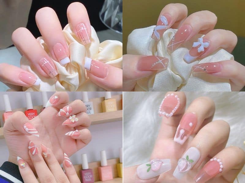 Những ý tưởng sáng tạo với nail ombre trắng hồng cho mùa thu này