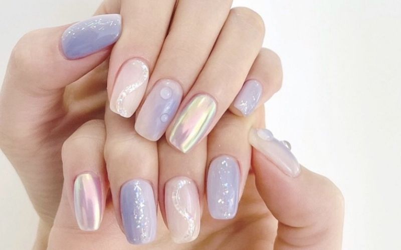 Mãn nhãn bộ sưu tập nail màu tím sáng tạo