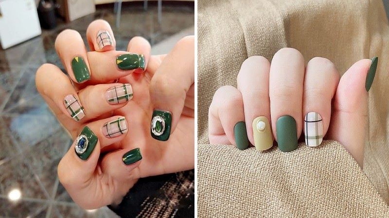 Gợi ý trend nail xanh rêu 2024